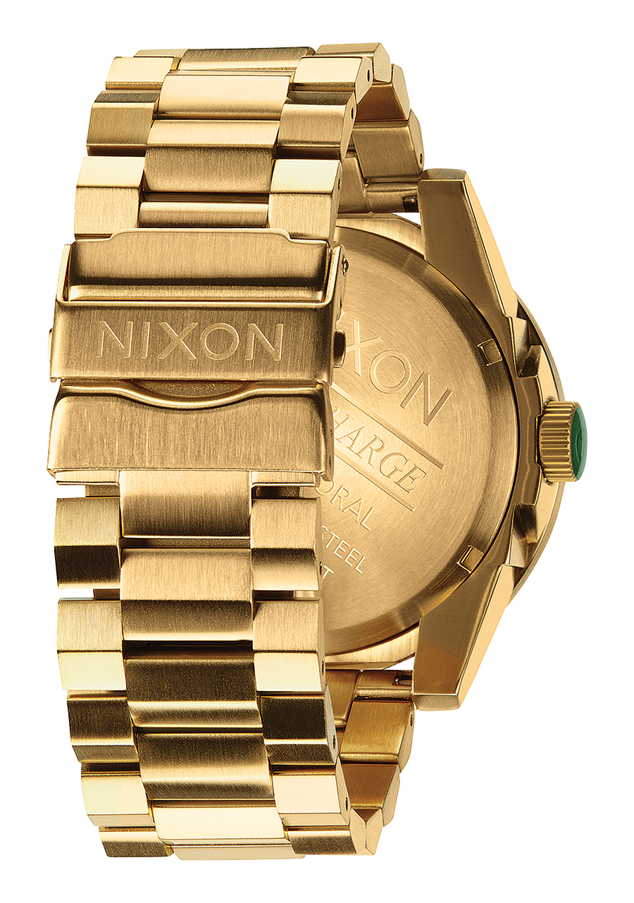 Nixon Mens Corporal Stainless Steel Watch Gold / Green