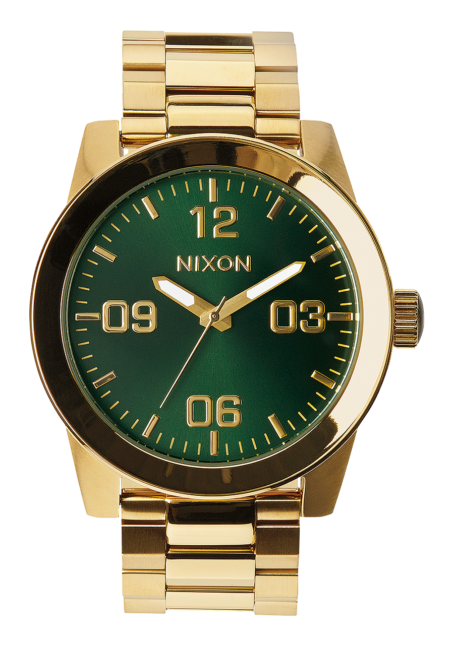 Nixon Mens Corporal Stainless Steel Watch Gold / Green
