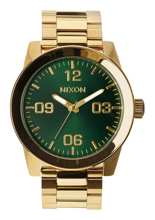 Nixon Mens Corporal Stainless Steel Watch Gold / Green