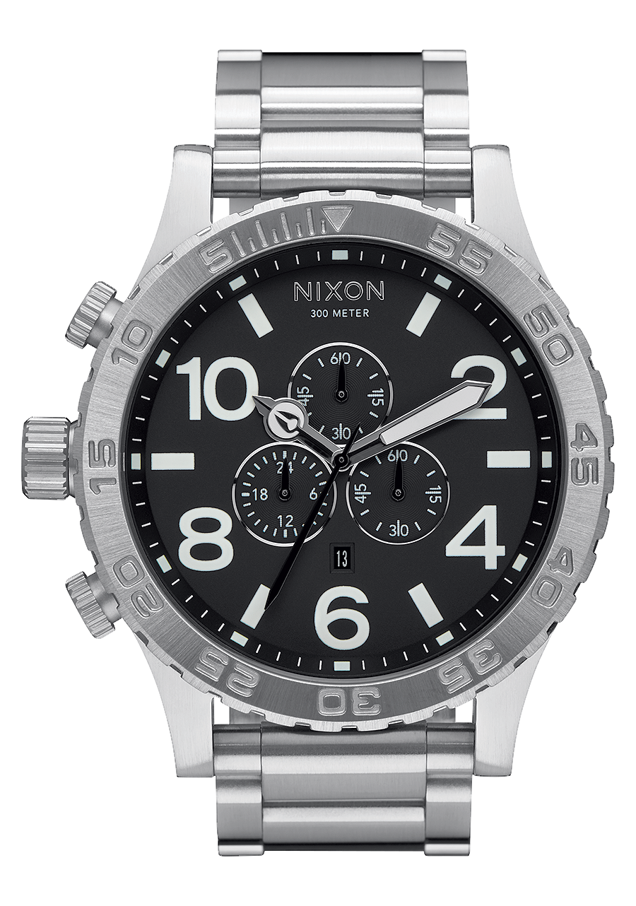 Nixon Mens 51-30 Chronograph Watch Silver/Black
