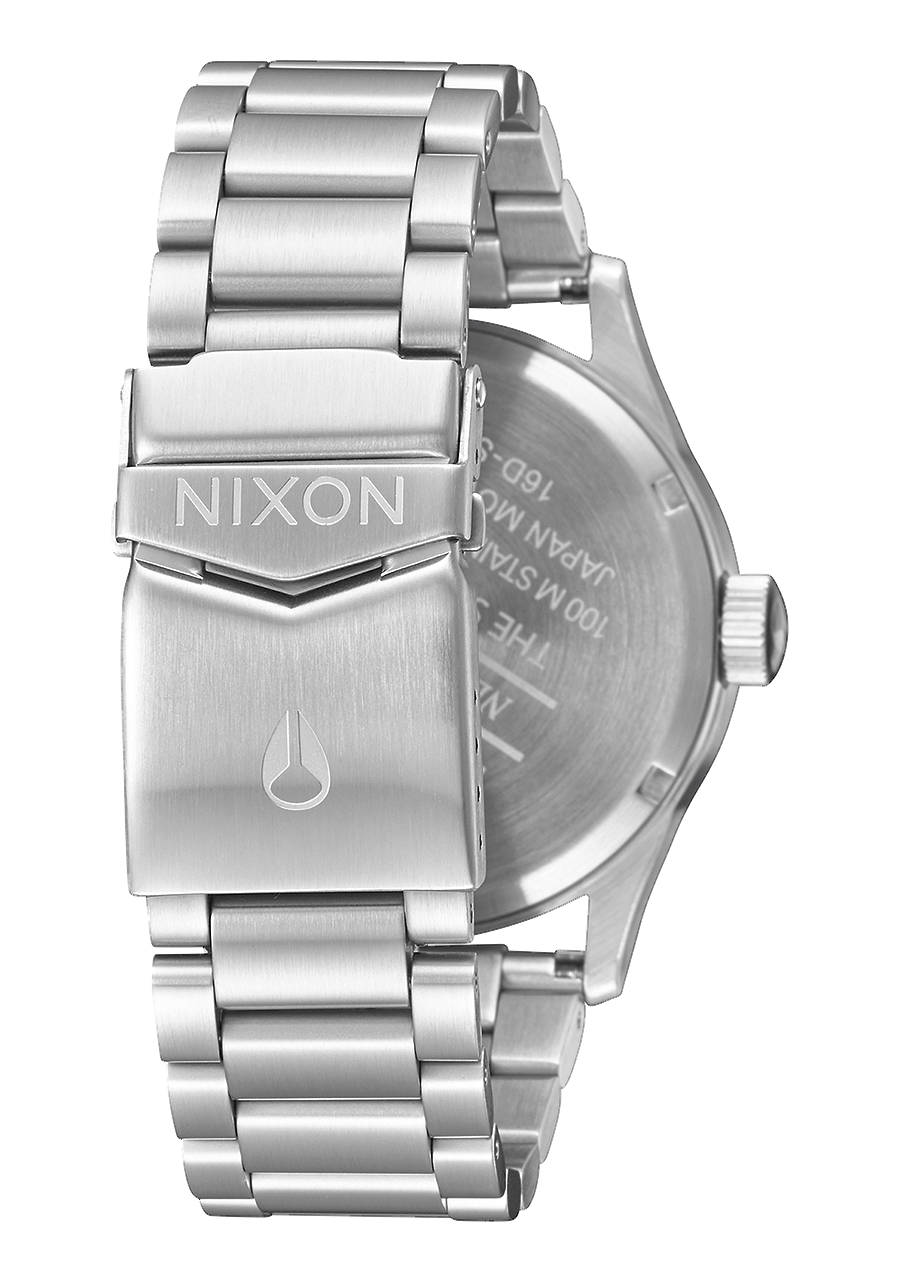 Nixon Mens Sentry SS Stainless Steel Watch Black/Silver