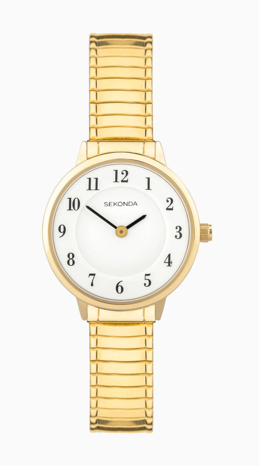 Sekonda Easy Reader Ladies Watch | Gold Brass Case & Stainless Steel Expander