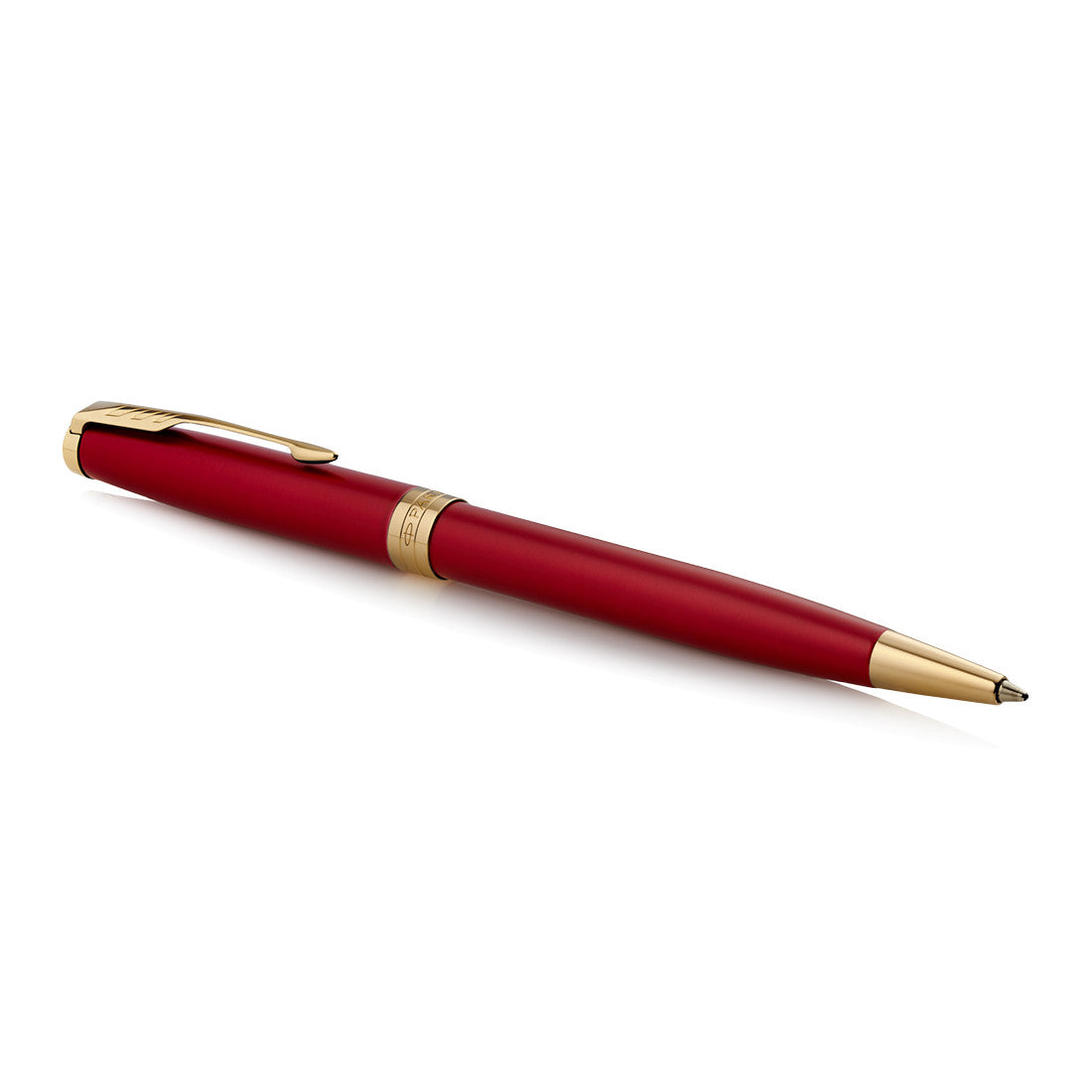Parker Sonnet Red Lacquer Gold Trim Ballpoint Pen