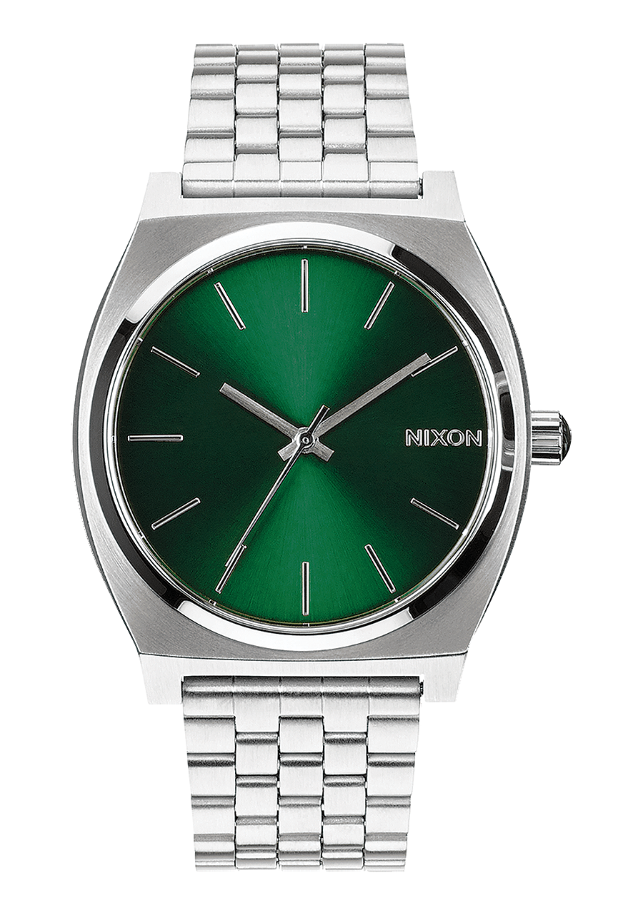 Nixon Mens Time Teller Watch Green/Silver