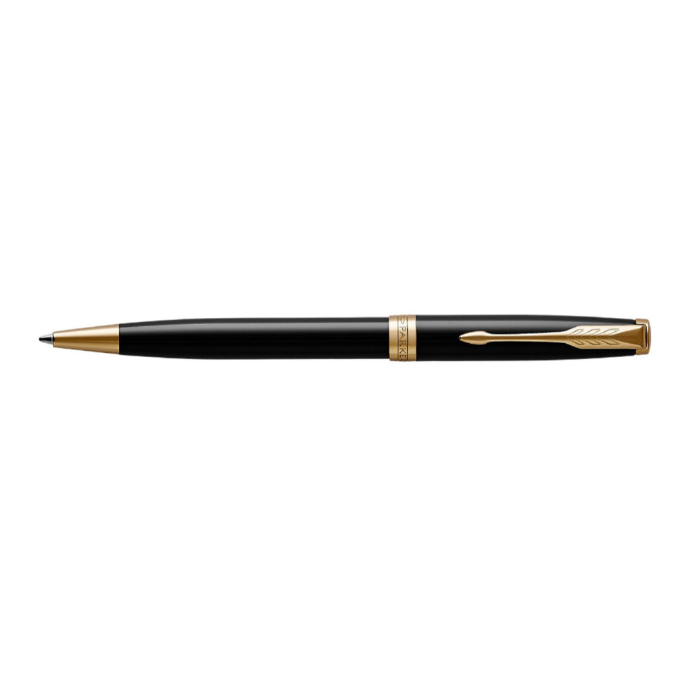 Parker Sonnet Black Lacquer Gold Trim Ballpoint Pen