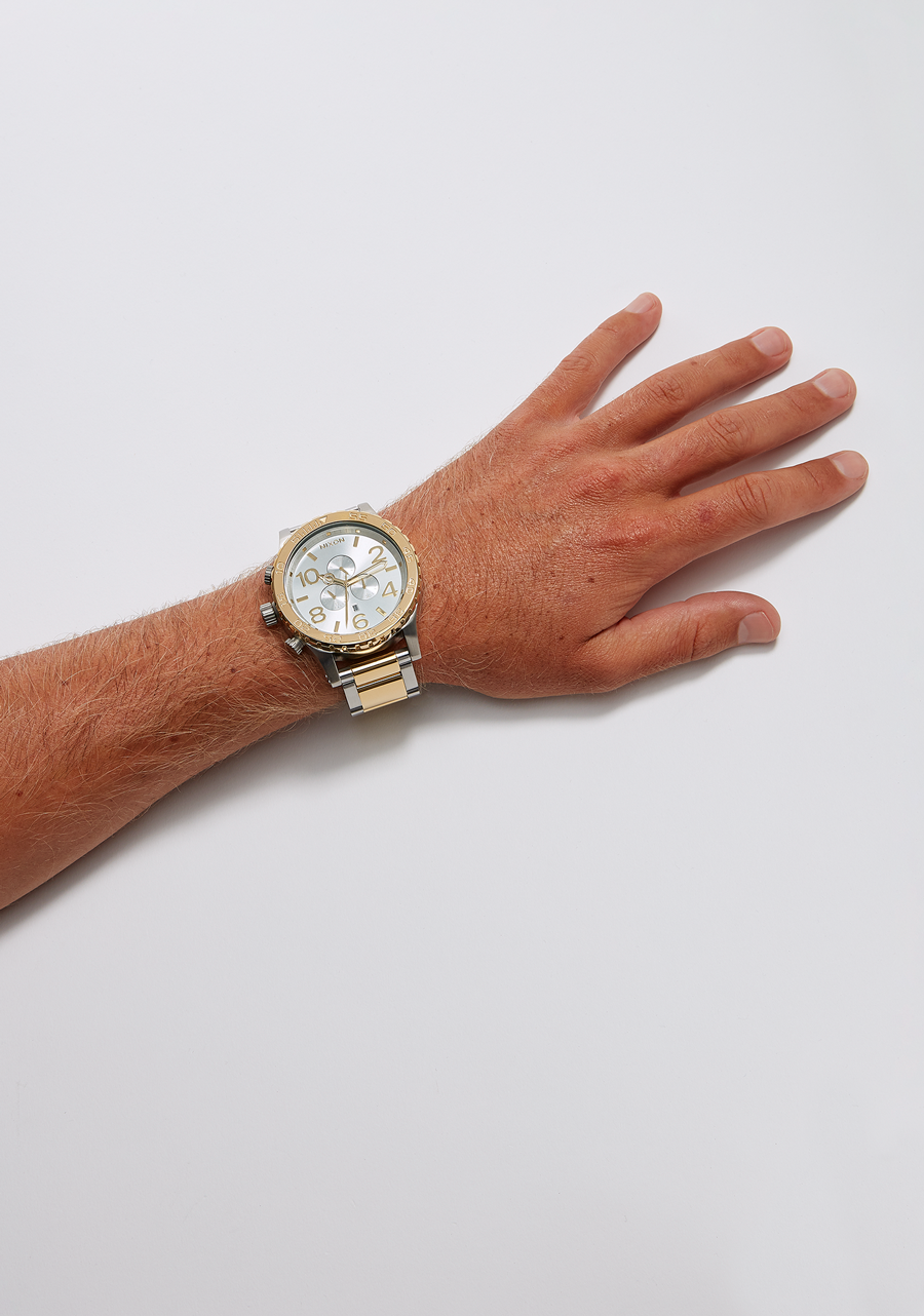Nixon Mens 51-30 Chronograph Watch Silver/Gold