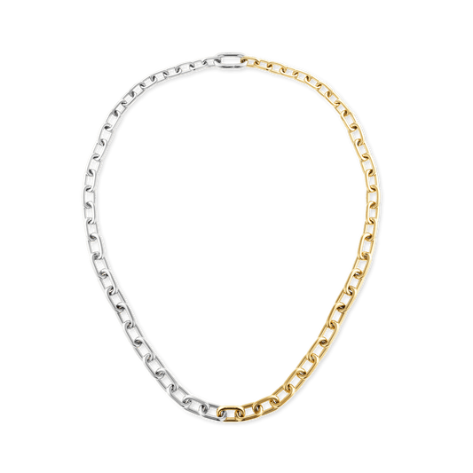 Daniel Wellington Contrast Link Necklace Two Tone Gold