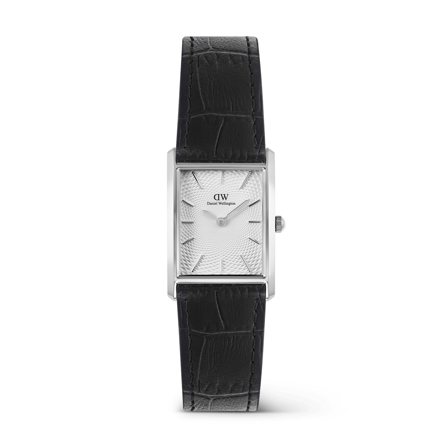 Daniel Wellington Bound Black Crocodile GuillochÃ© Silver
