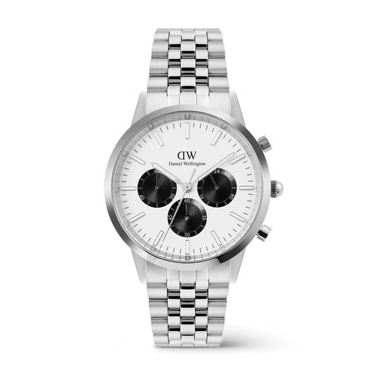 Daniel Wellington Iconic Chronograph Arch 5-Link Off- White Panda Silver