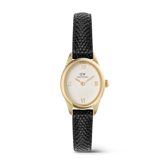 Daniel Wellington Ophelia Mini Black Lizard White GuillochÃ© Gold